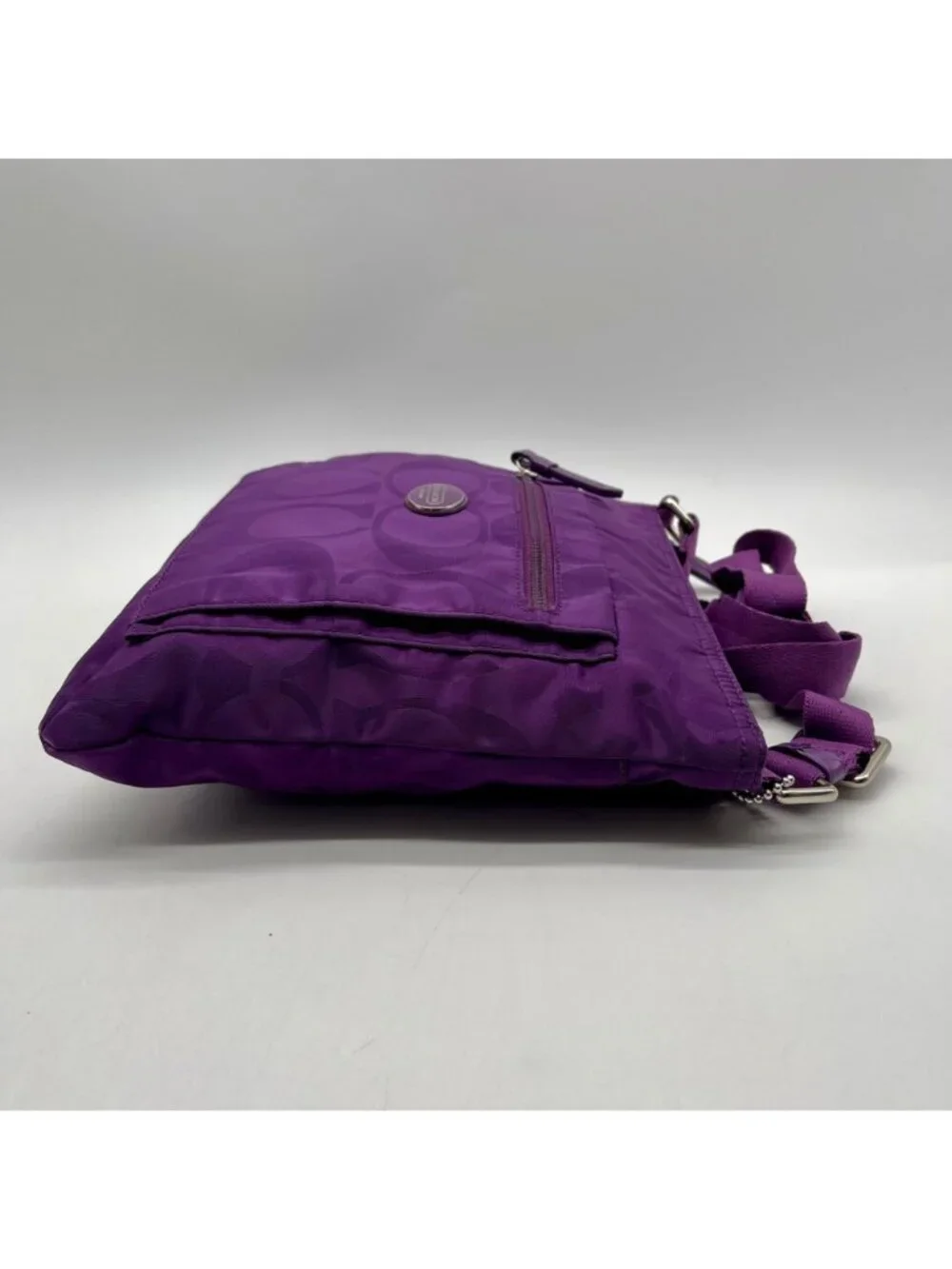 Coach Purple Monogram Print Nylon Crossbody